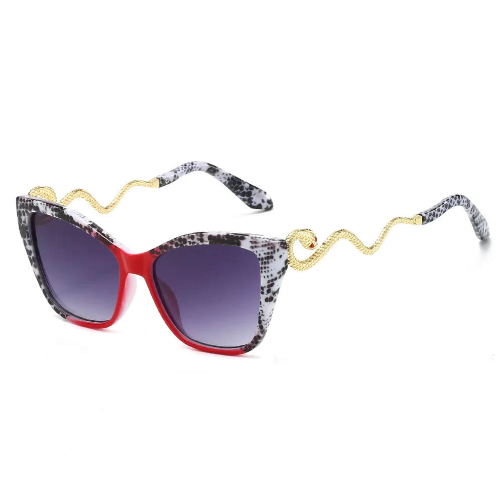 Sneaker-Style Cat Eye Sunglasses Unisex Exaggerated European And American INS High-End Feel Snake Pattern 2026
