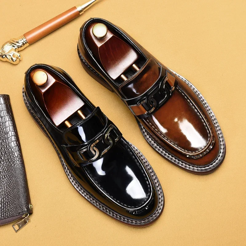 

Spring And Autumn New Men's Formal Shoes Genuine Leather Round Toe Business And Leisure Lefu Shoes