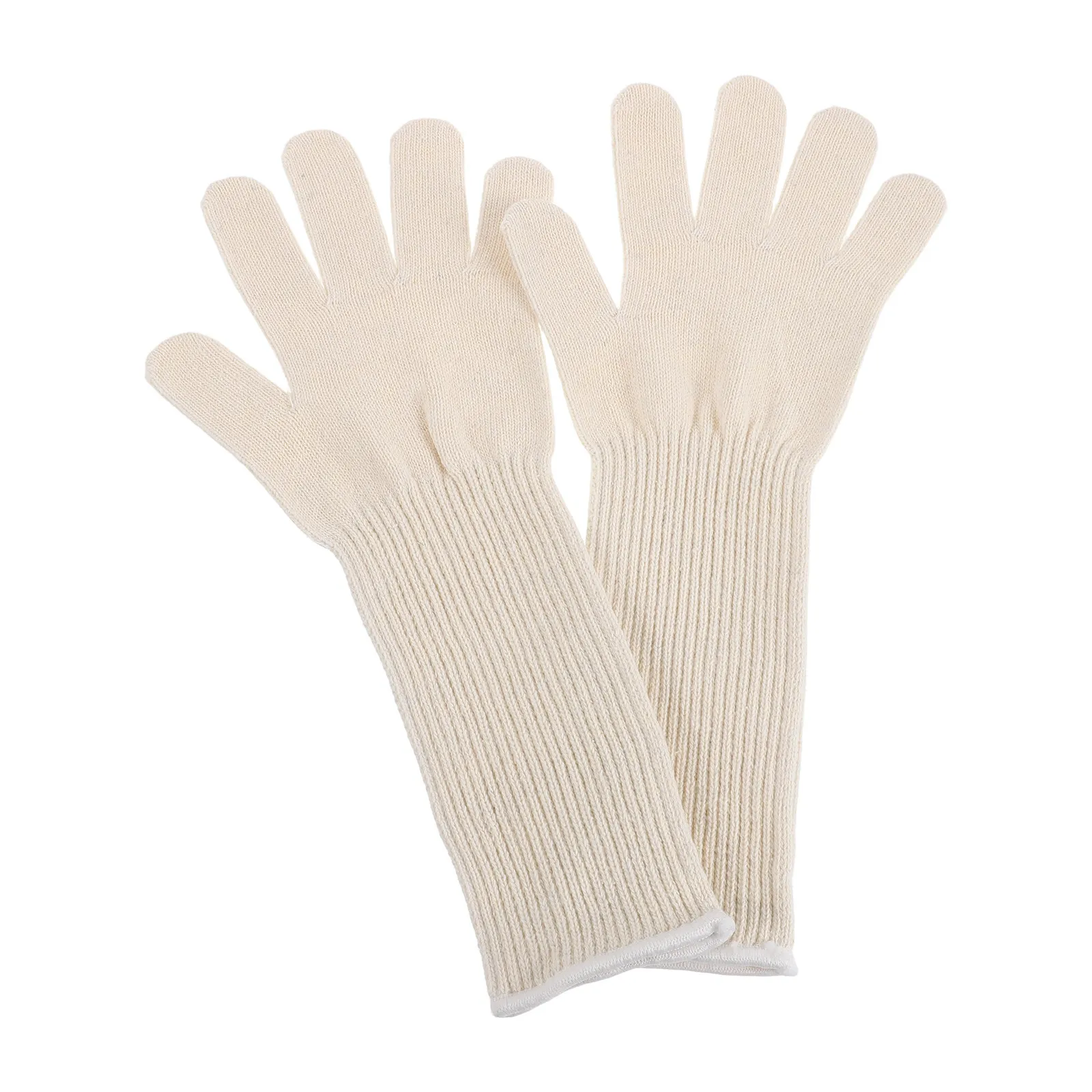 5Pairs Nylon String Long Sleeve Work Gloves Abrasion Resistant Reinforced Cuff Safety Gloves for Construction Warehouse Garden