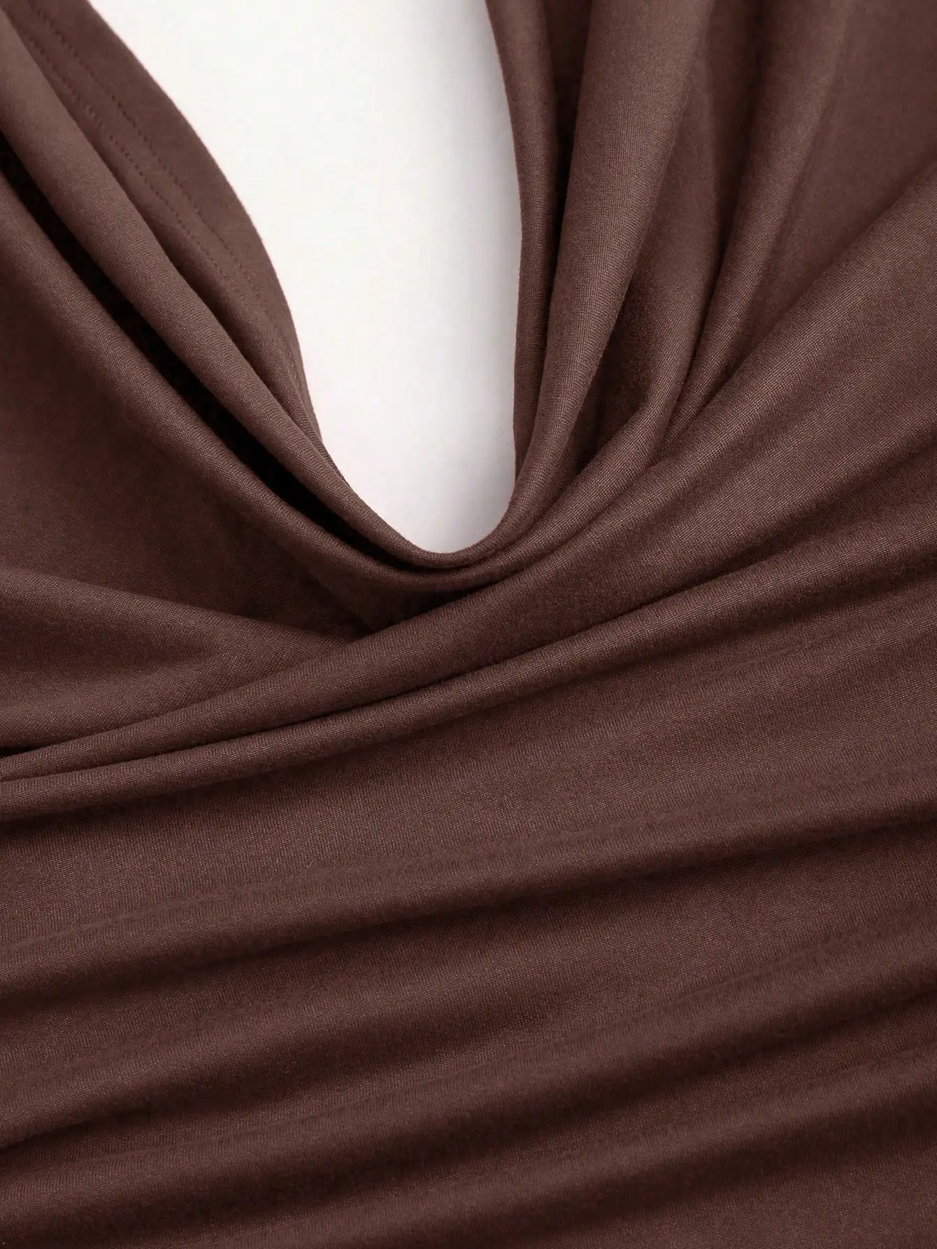 New Fashionable and Elegant Hanging Neck Top+Split Simple Solid Half Skirt Set image 5