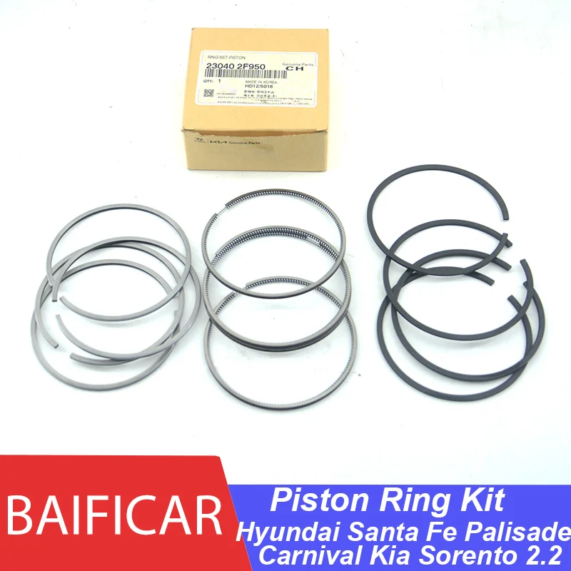 Baificar New Genuine Engine Piston Ring Kit D4HB 23040-2F910 23040-2F950 For Hyundai Santa Fe Palisade Kia Carnival Sorento 2.2