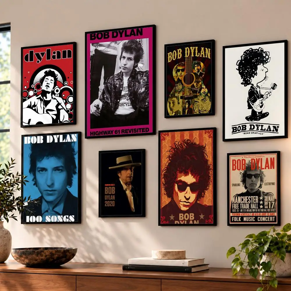Singer B-Bob Dylan Poster HD Home Wall Stickers House hallway Living Room Bedroom Bar Office Decor Art Prints