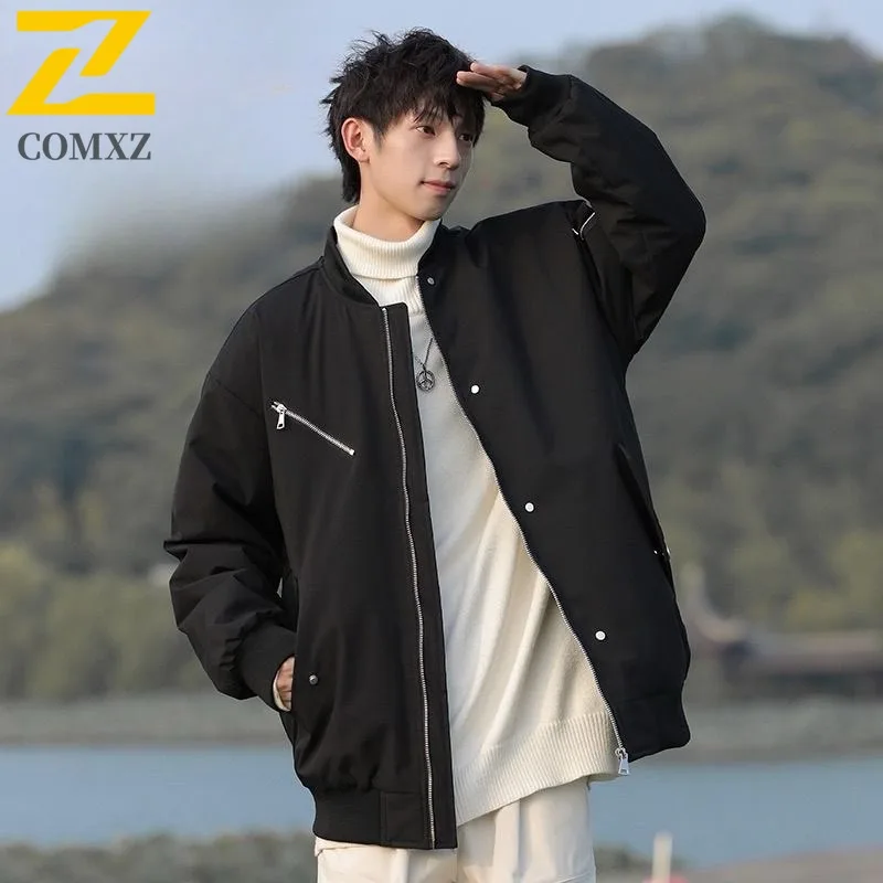 

COMXZ 2025 мужские куртки ветрозащитные легкие минималистичные путешествия кемпинг плюс размер куртка с воротником-стойкой водонепроницаемое повседневное пальто
