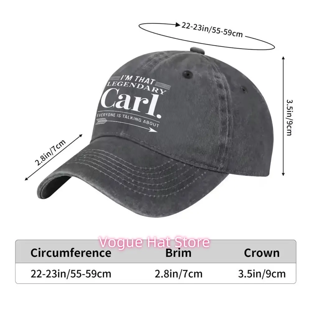 1pc Casual Versatile Legendary Carl Print Washed Baseball Cap, Suitable for Golf, Casual Wear, And Outdoor Activities, Unisex Go