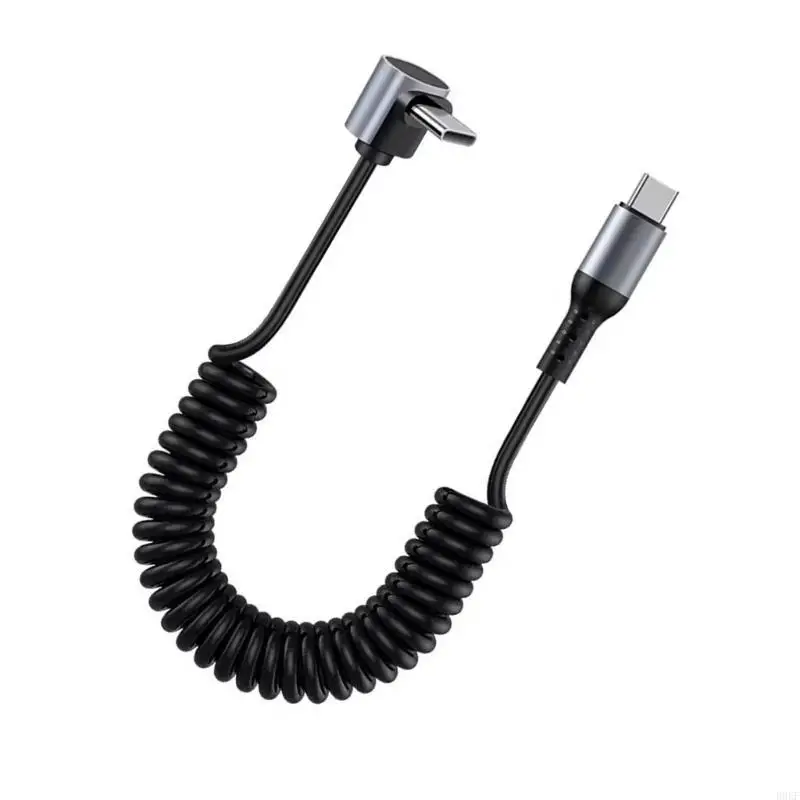B0KF Coiled USB Kabel Kabel Kabel Dane Extenblebleble 150 PD100W