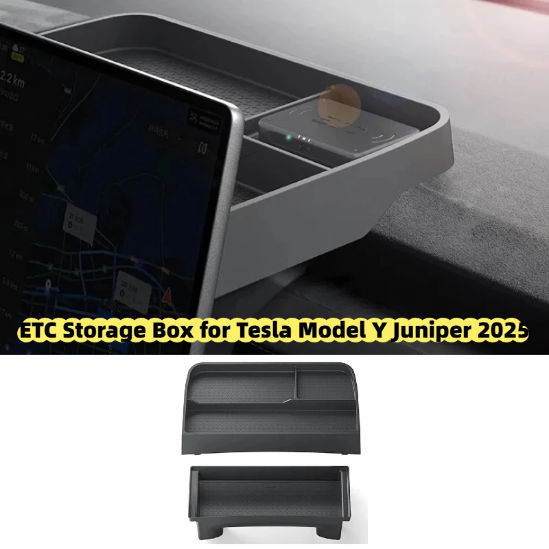 

For Tesla Model Y Juniper 2025 Dashboard Double-layer Storage Box Layered Organization Tissue Tray ETC Storage Box Accessories