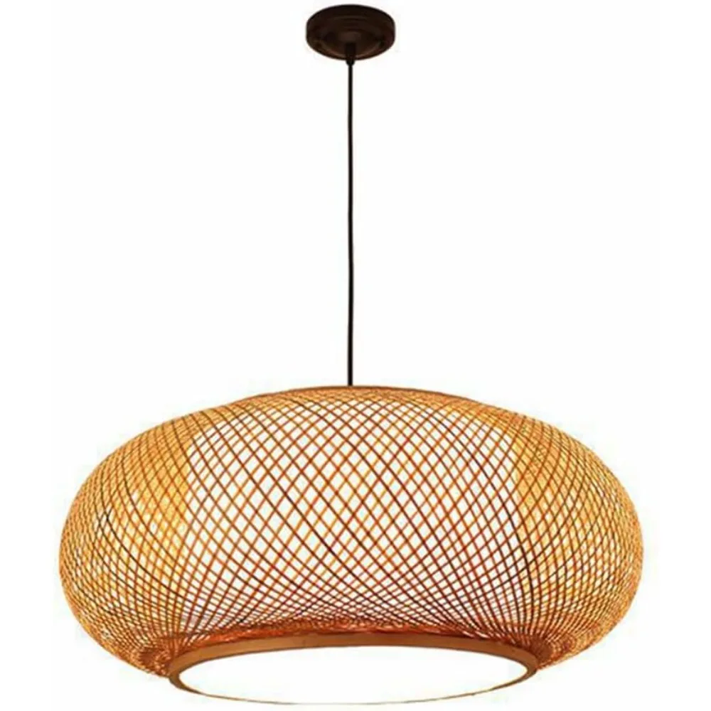 Lampade a sospensione in bambù con tessitura antica 40 / 50 cm Lampada a sospensione a soffitto in bambù lavorata a mano Lampadario in stile cinese E27