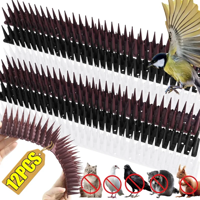 

Fence Wall Spike Detachable Deterrent Burglar Bird Spikes Plastic Anti Climb Spikes for Garden Fences Birds Pigeons Repellents