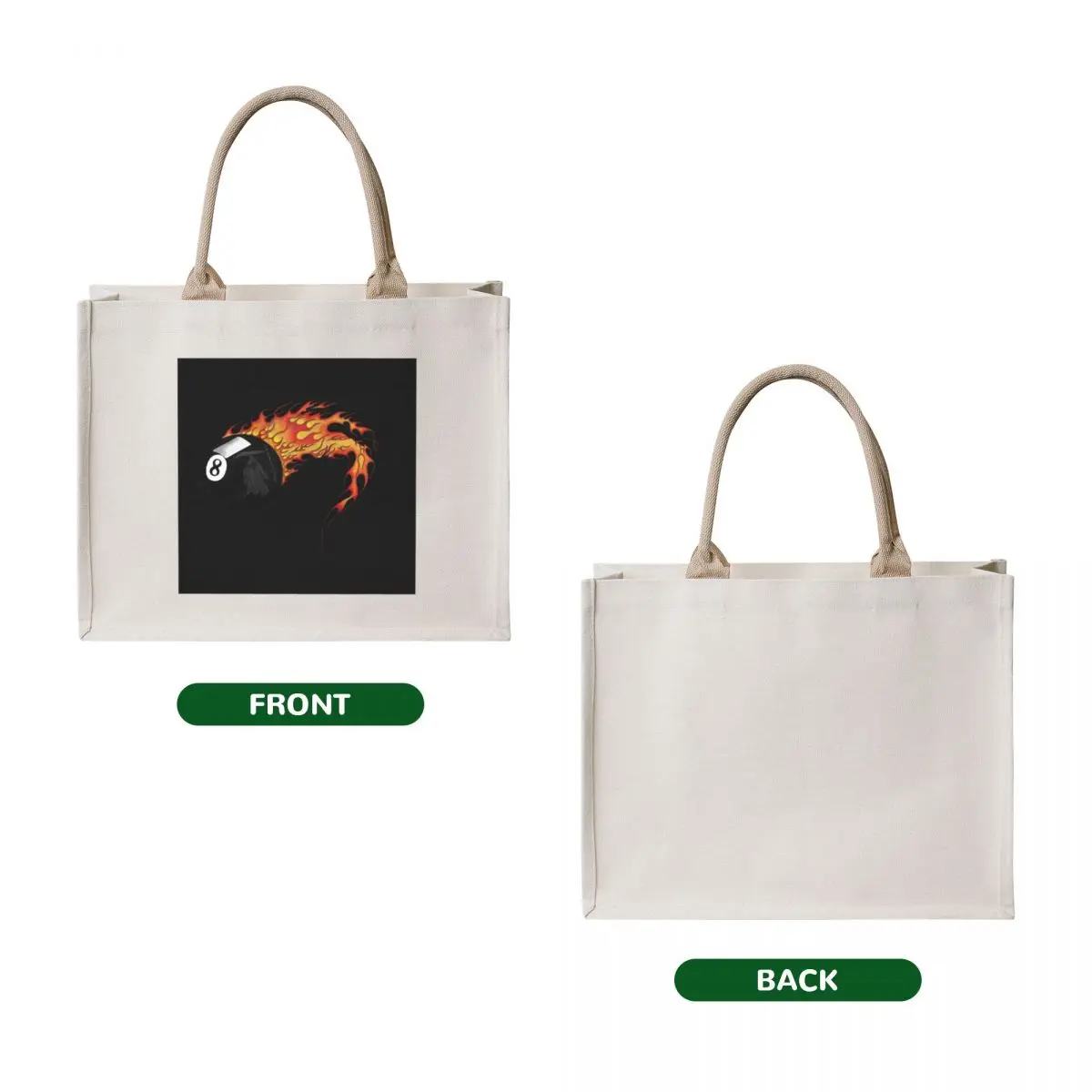 Flaming 8 ball Tote Bag tote bag university hand bag Portable shopping reusable shopping