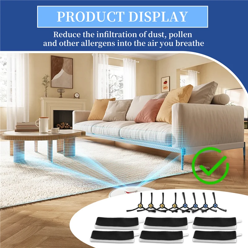 BAAY Replacement Side Brush HEPA Filter For Silvercrest SSR1 SSRA1 Ilife A9S A9 A7 Robot Vacuum Cleaner Accessories