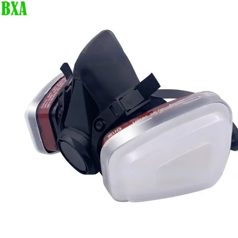 Maschera antigas protettiva tipo 6200 Sicurezza chimica a prova di lavoro Polvere Verniciatura Spruzzo Facciale Respiratore con filtro per vapore organico