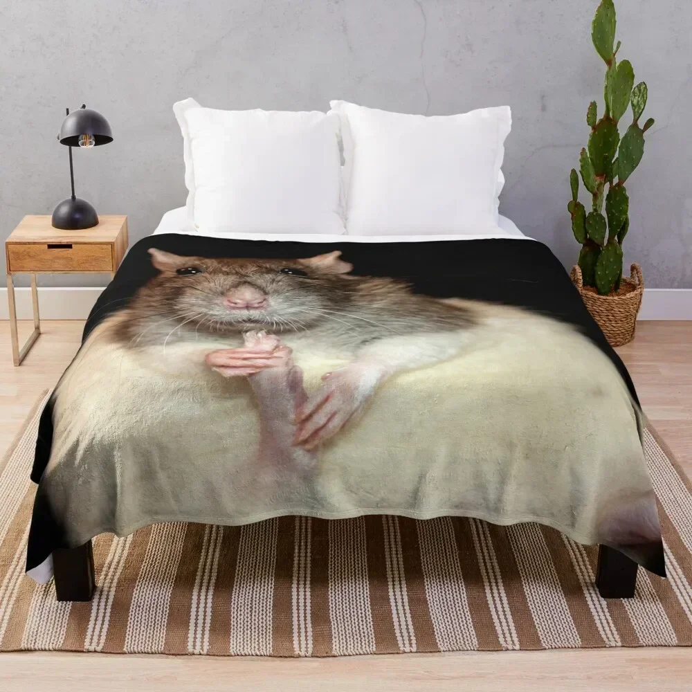 

Cute rat Throw Blanket Decorative Sofa Camping Blankets