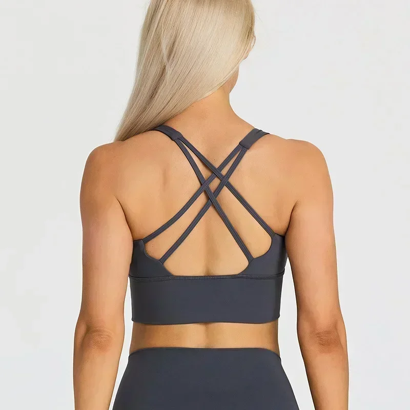 Lemon-Lencería de Yoga Sexy para mujer, sujetadores con almohadilla para el pecho, Bralette de realce, Sujetador deportivo, ropa interior femenina, sujetador de Color sólido, Tops de gimnasio