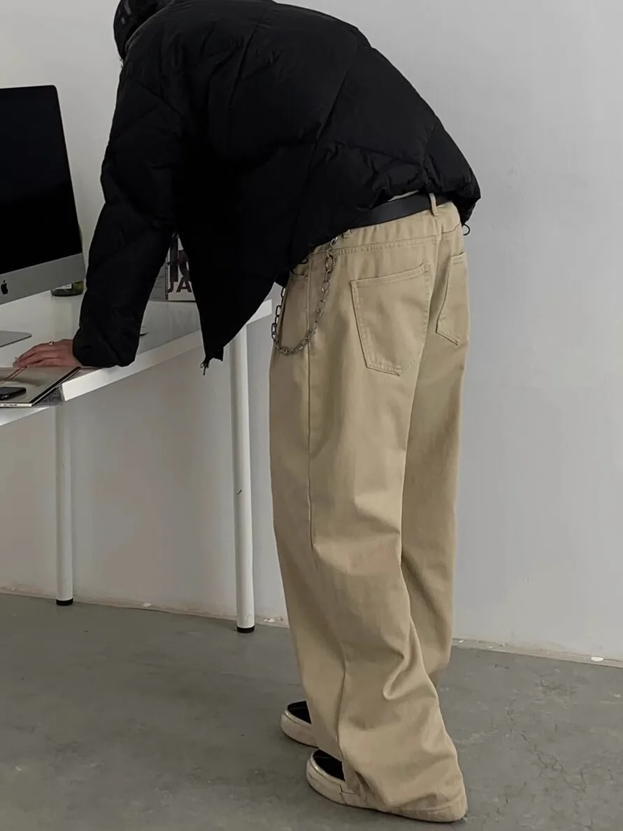 

Новые мужские повседневные брюки-карго с широкими штанинами, свободные прямые брюки для отдыха, универсальные молодежные активные брюки, цветные