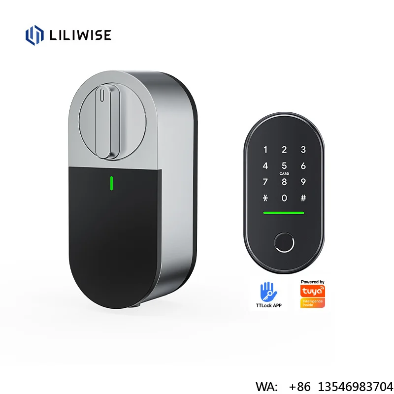 

Liliwise OEM ODM Retrofit Smart Lock Digital Door Lock Electronic Motorized Smart Door Lock Fits EU Profile Cylinders