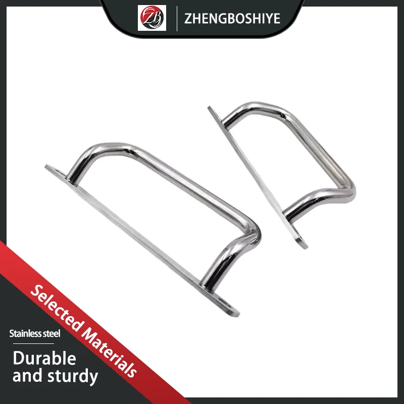 

(2pcs) Industrial Sliding Door Cabinet Activity Suitable For 304 Stainless Steel Angle Handle With Mounting Plate