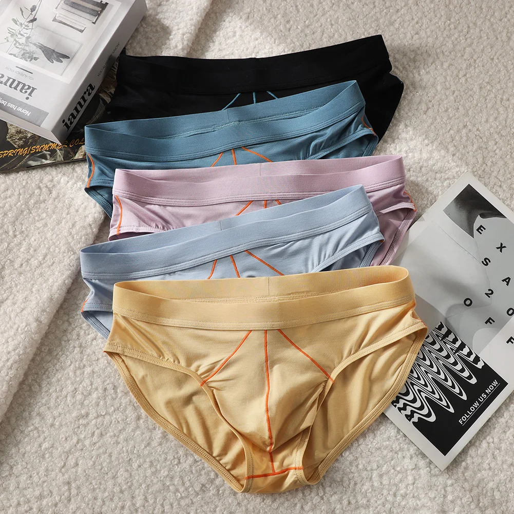 Men Soft U Convex Pouch Line Briefs Elastic Underwear Lingeries For Man Bikini Sports Youth Underpants Panties Japanese Thongs