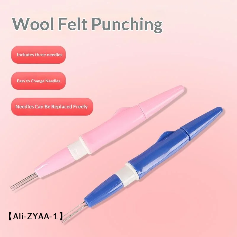 【A】Needle Pen The Poking Fun Tools For Wool Felt Replace Needles With DIY Art Handwork Craft Multi Needle Tool Sewing