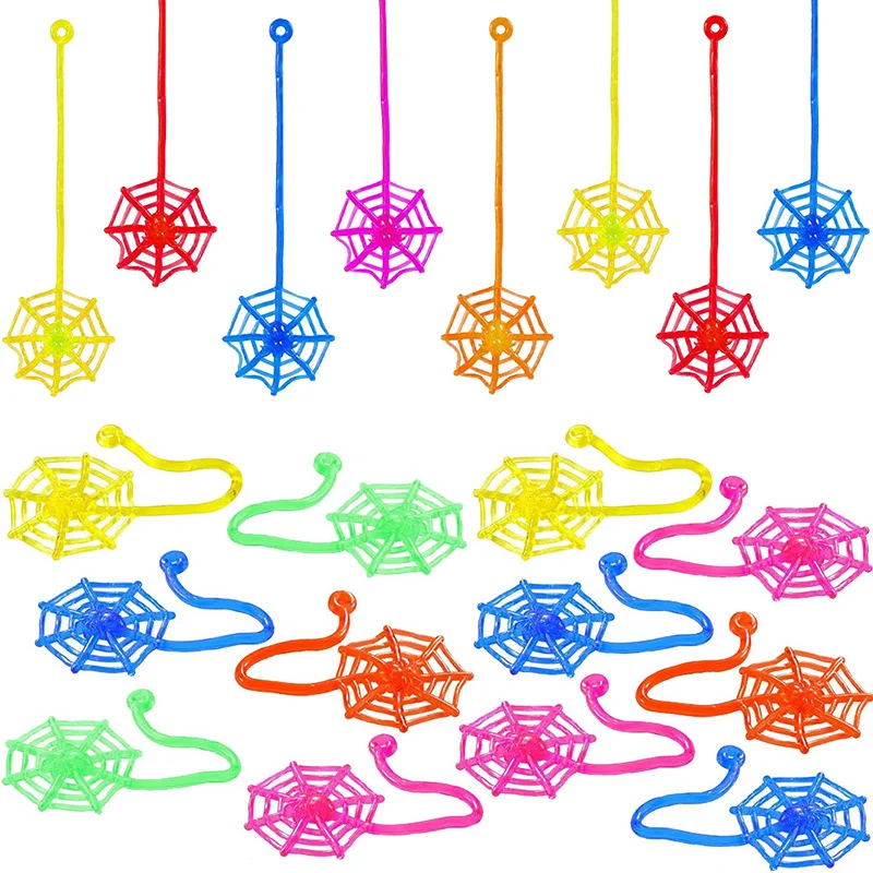 6/12/24/36 Stück Dehnbares Klebriges Spinnennetz-Spielzeug Elastisches Spinnennetz Quetschbares Stressabbau-Spielzeug für Kinder Partygeschenk Geschenktüten-Füller – Detail 1