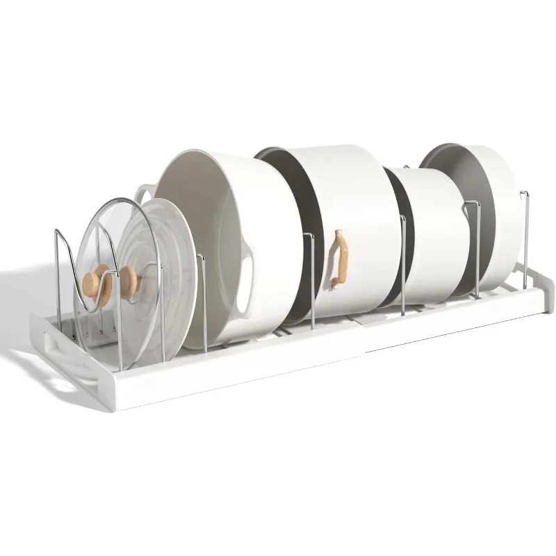 

Kitchen Cabinet Pot Lid and Pan Storage Rack Stainless Steel Adjustable Divider Suitable for Kitchen Supplies Storage and Storag