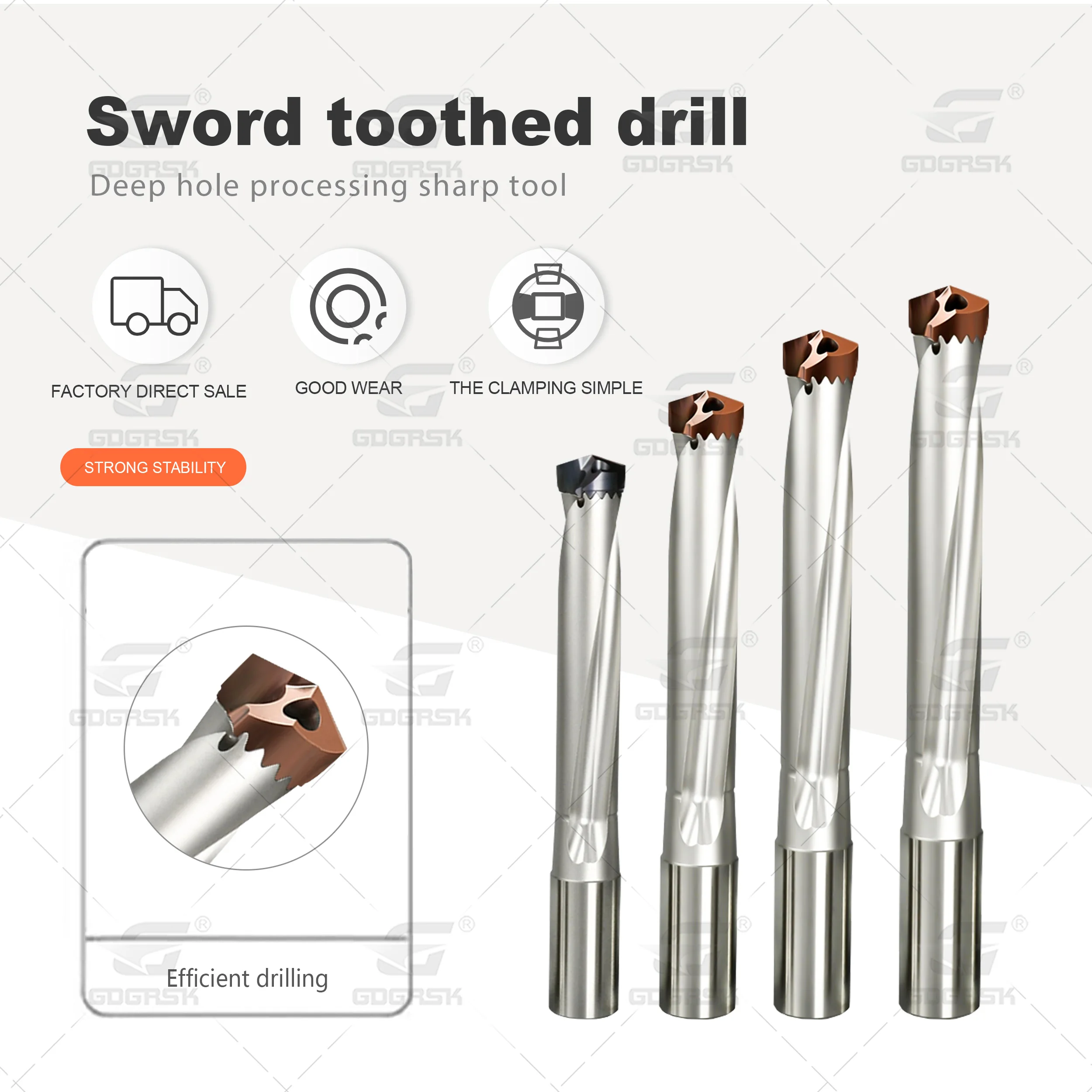 TWCD Series Crown Diamond Drill Bit 1.5 Times 3 Times 5 Times Extended Internal Cold Drill Bit Stainless Steel Sword Teeth Drill