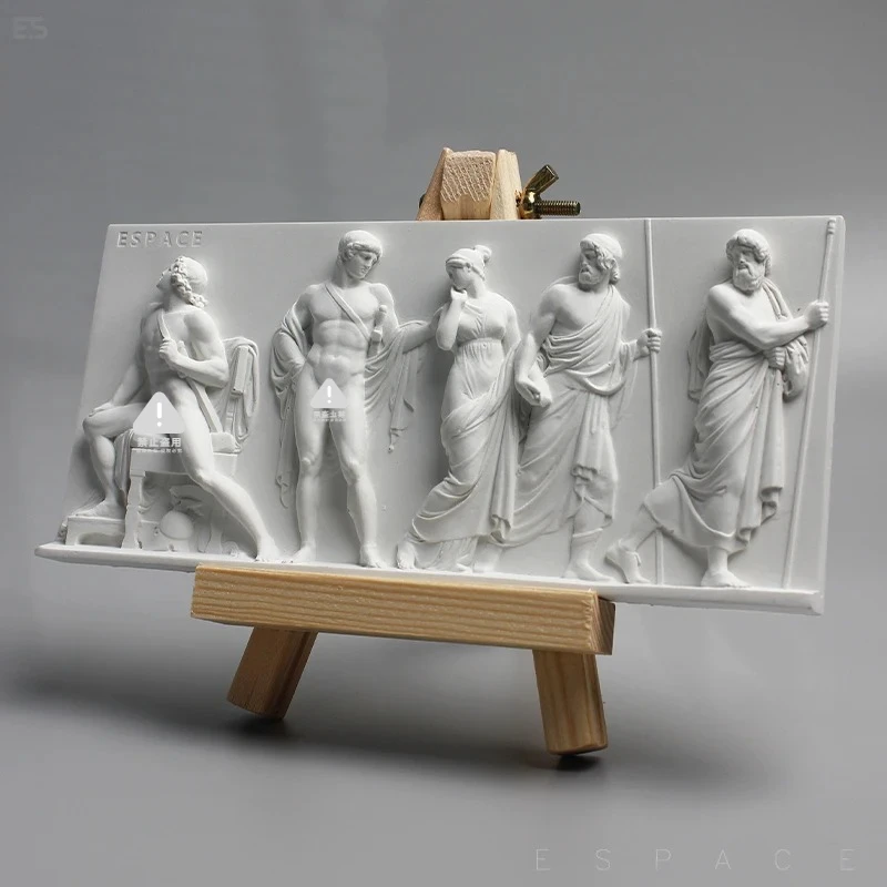 

Nordic simple and retro Greek three-dimensional relief paintings,pure hand handicraft ornaments,home decoration sculpture statue