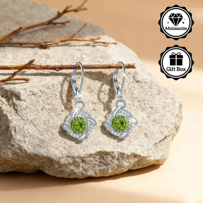 

Ювелирные изделия LAMVOICE для женщин/серьги с 2-каратным муассанитом, гипоаллергенные серьги-крючки, рождественский подарок для ювелирных изделий высокого качества