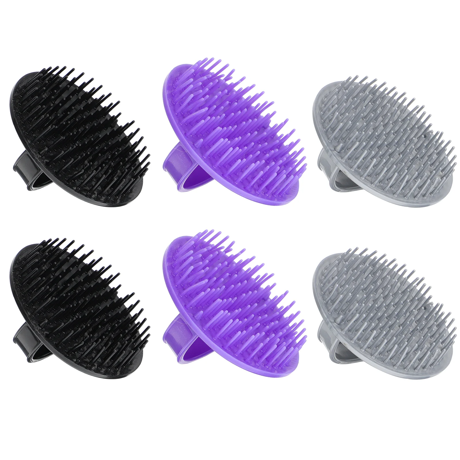 Brosse à shampoing en plastique pour massage des cheveux, masseur de cuir chevelu, lavage des mains, peigne de lavage, nettoyage de la tête, 6 pièces