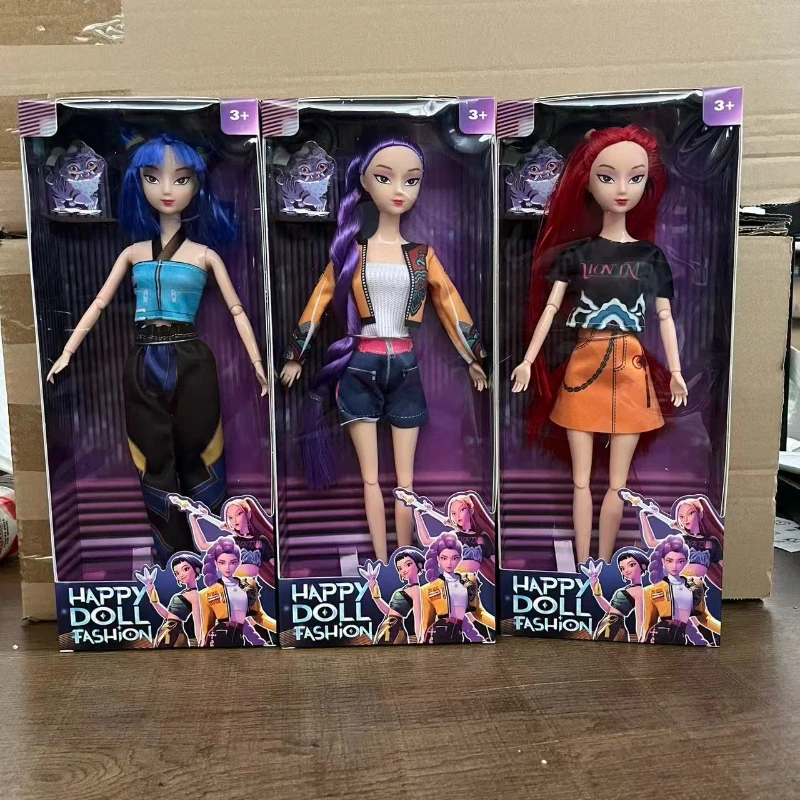 11in Kpop Demon Hunters Figurine in vinile Nuovo K-POP Demon Slayer Miniature Doll Lumimila Zoey Desktop Ornament Decorazione Regali