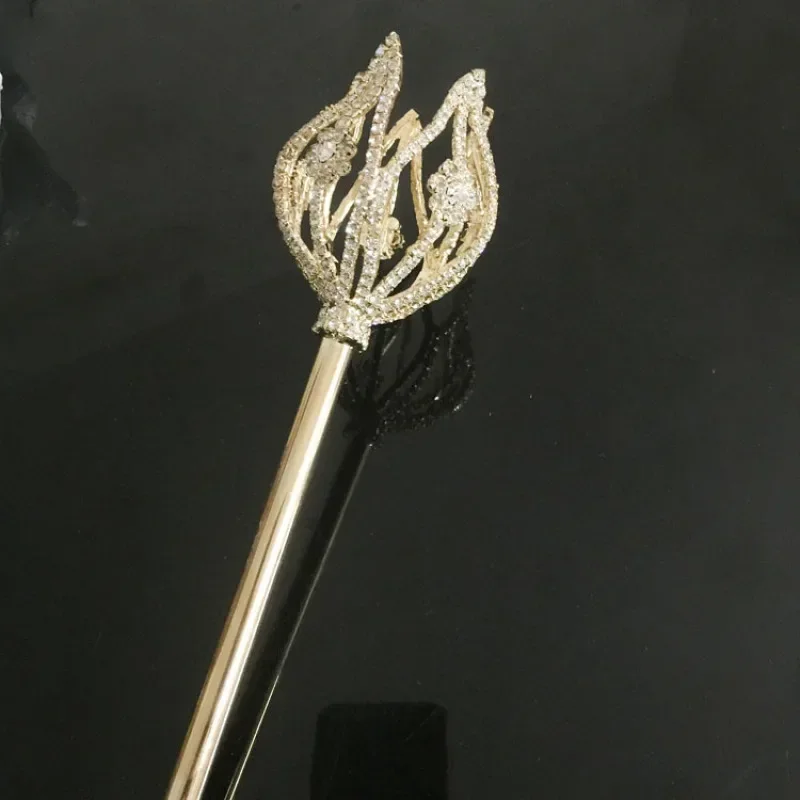 Rhinestone Scepter Tulip Lotus Magic Wand Festival Wedding Party Props