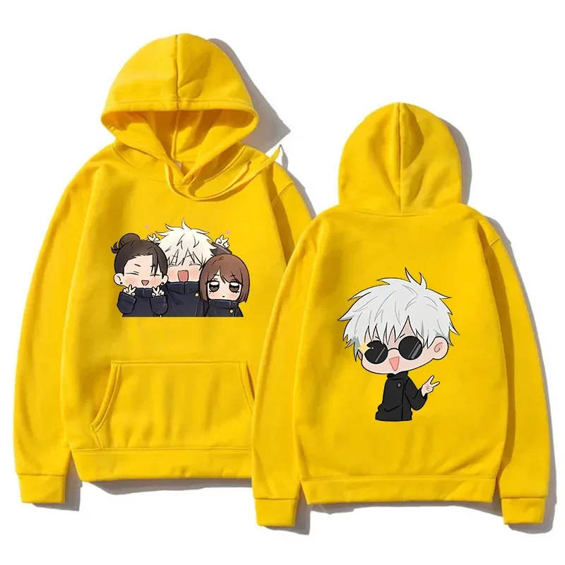 2024 Autumn Men Anime Jujutsu Kaisen Print Hoodie New Long Casual Oversized Pullover Sweatshirt Fashion Tops Unisex Clothing