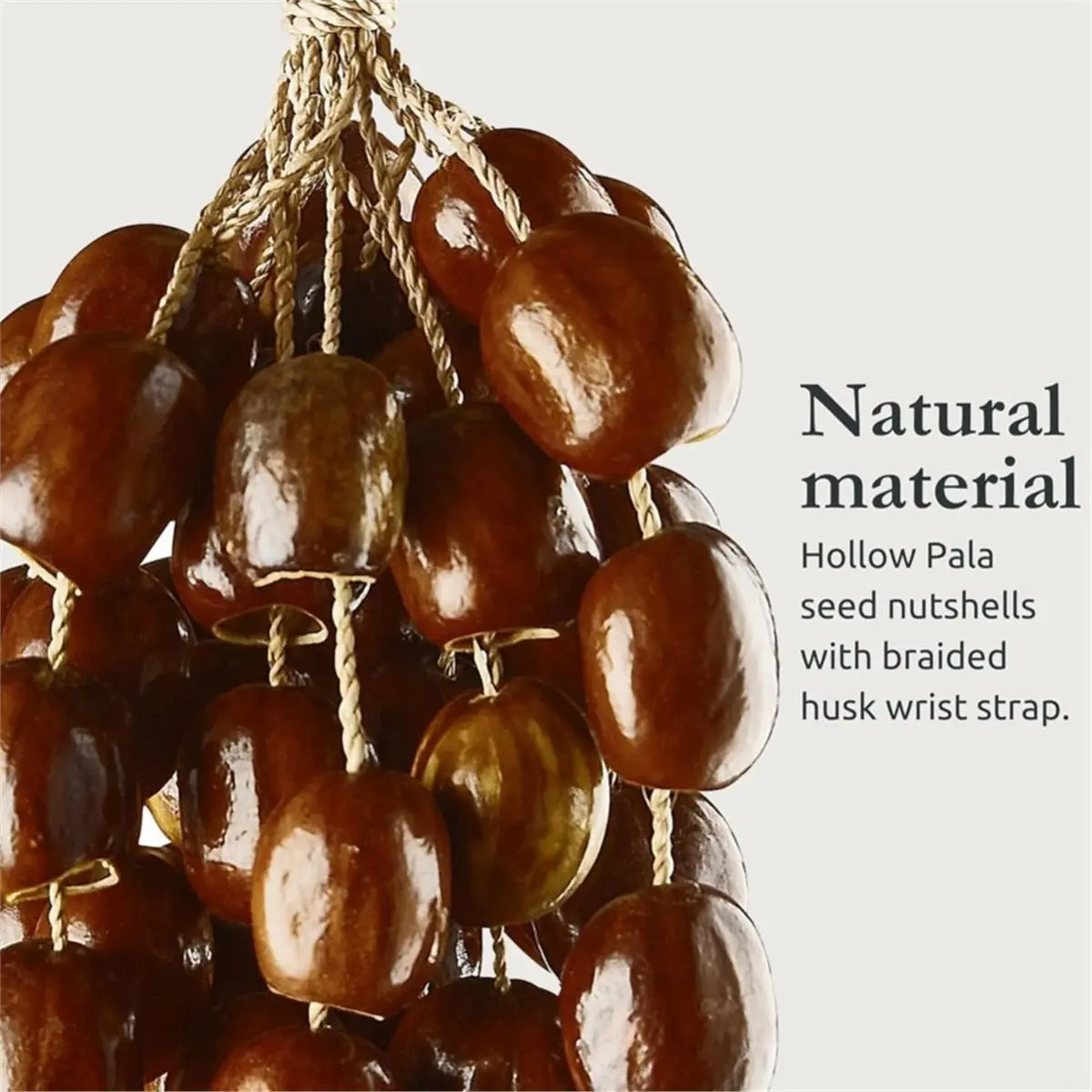 B72ABG Seed Shell Shaker Percussion Instrument 4X10 Pieces Natural Nut Shells for Meditation, ASMR, Sound Therapy, Yoga