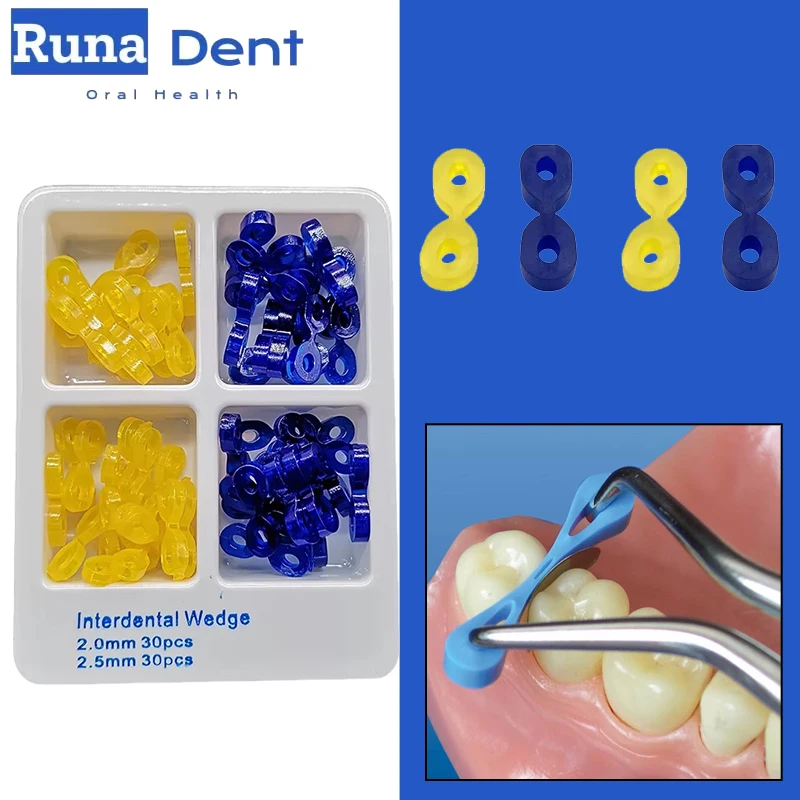 60Pcs Dental Wedges Rubber Elastic Matrix Dam Composite Separator Dentistry Instrument Tools