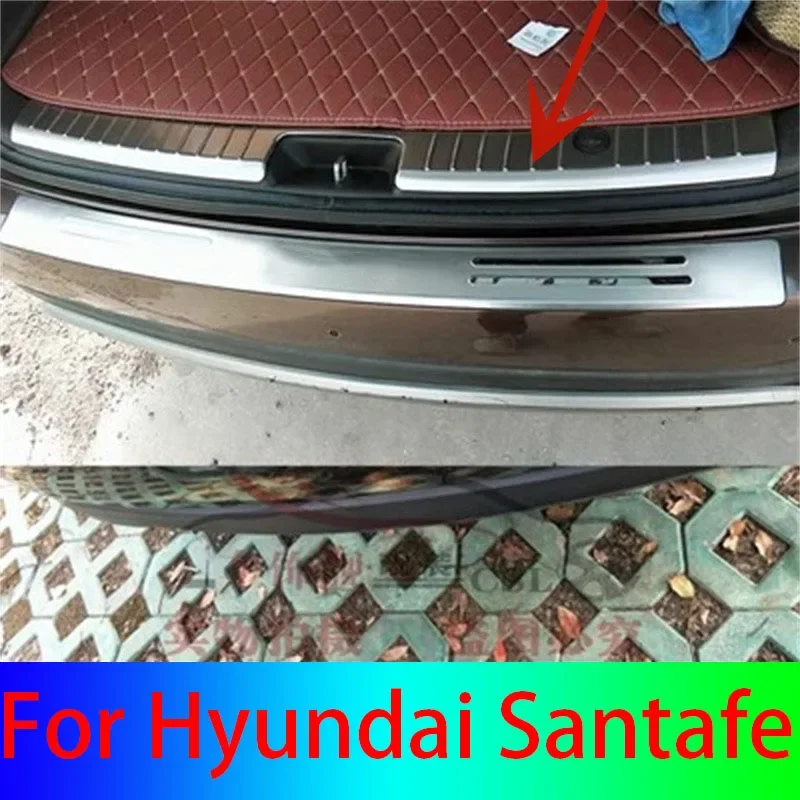 

For Hyundai Santa Fe Santafe 2006-2012 Stainless Steel Internal Rear Bumper Protector Sill Trunk Tread Plate Cover Trim