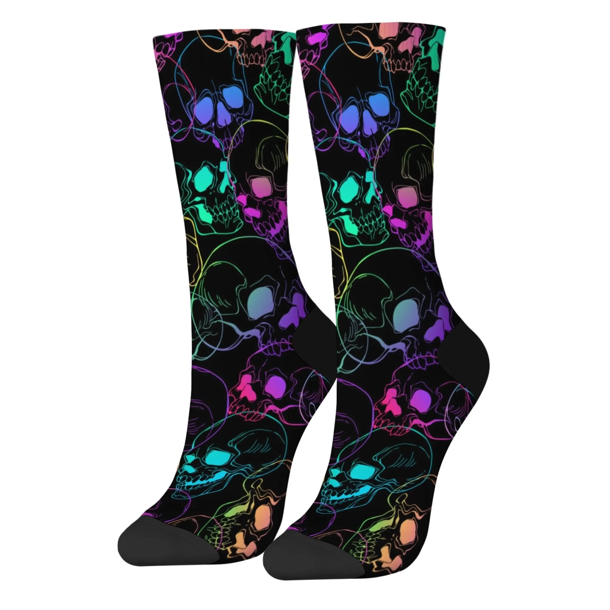 Gradient Art Skull Fashion Socks Skin-friendly Non-slip Breathable Socks Unisex Street Retro Hip-hop Socks Casual Party Gifts