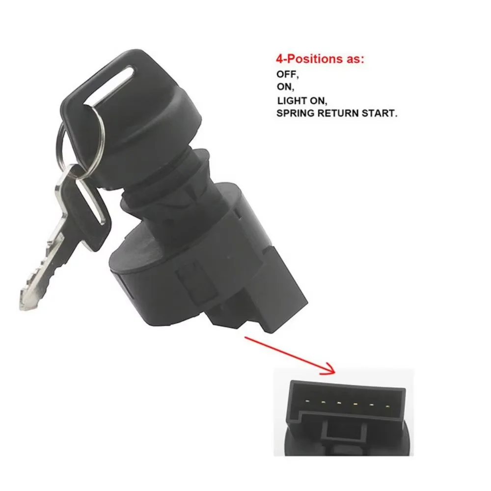Motorcycle 6-PIN 4 Position Ignition Lock Key Switch for POLARIS RZR 570 600 700 4011142 4012166 4016058 Motor Parts
