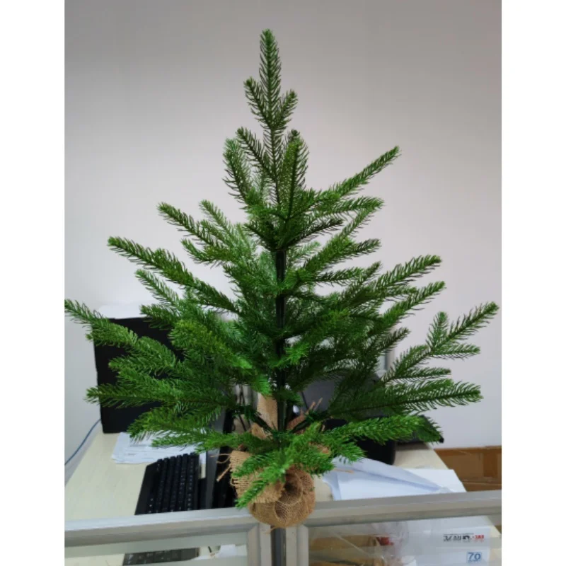 Small Christmas Tree 45cm/60cm PVC Plush Home Christmas Party Atmosphere Christmas Tree with Lights Home High Beauty Decoration