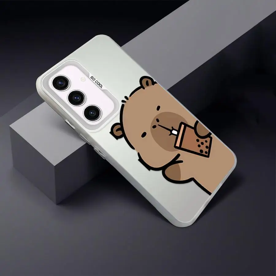 만화 귀여운 카피바라 백 폰 케이스 (삼성 갤럭시 A33 A73 A34 A22 A52 A32 A53 A24 A25 A36 A26 A23 용)
