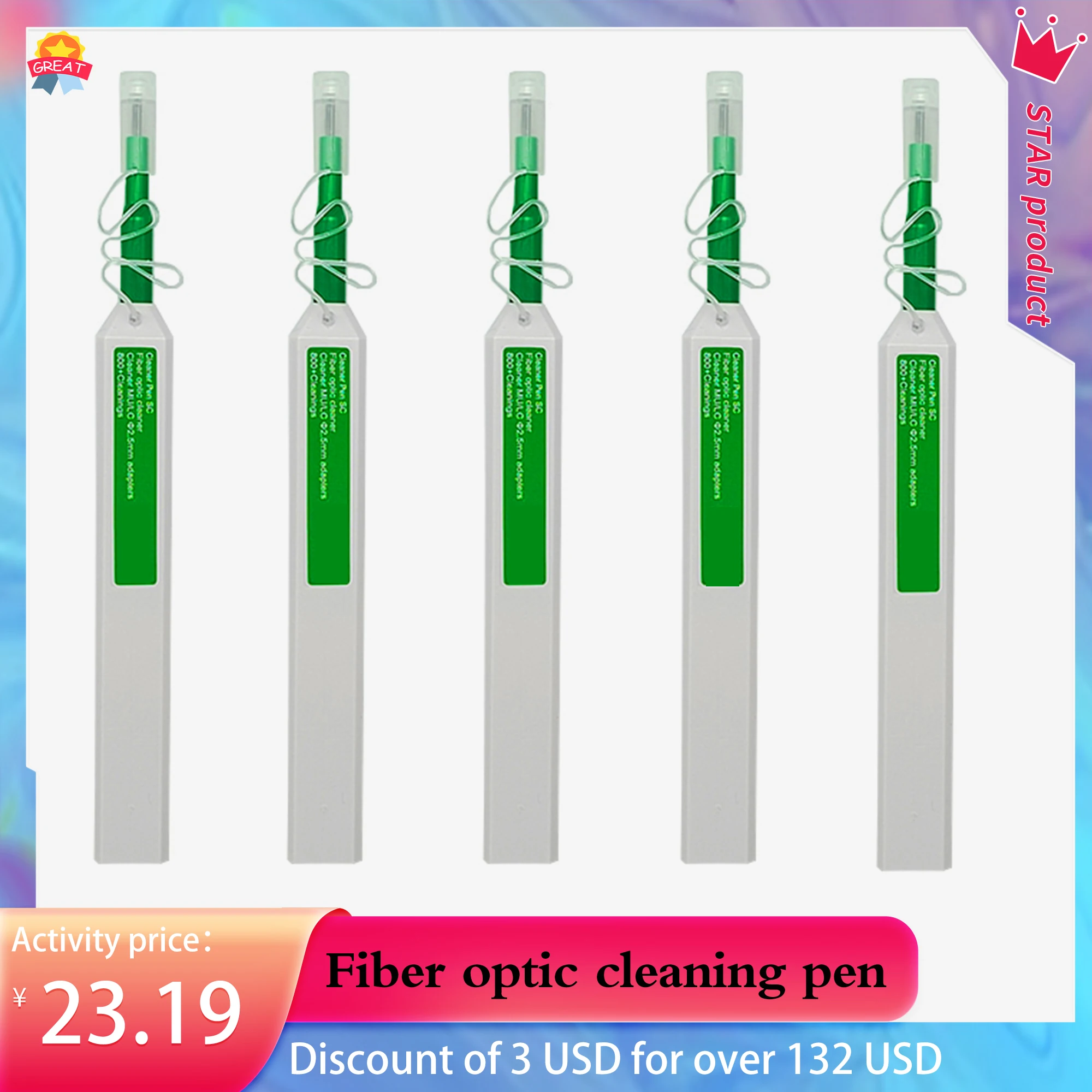 Free Shipping Optical Connector Cleaning Pen 2.5mm Optical Fiber Cleaner Pen LC SC FC ST Fiber Optic Cleaner More Than 800 Times