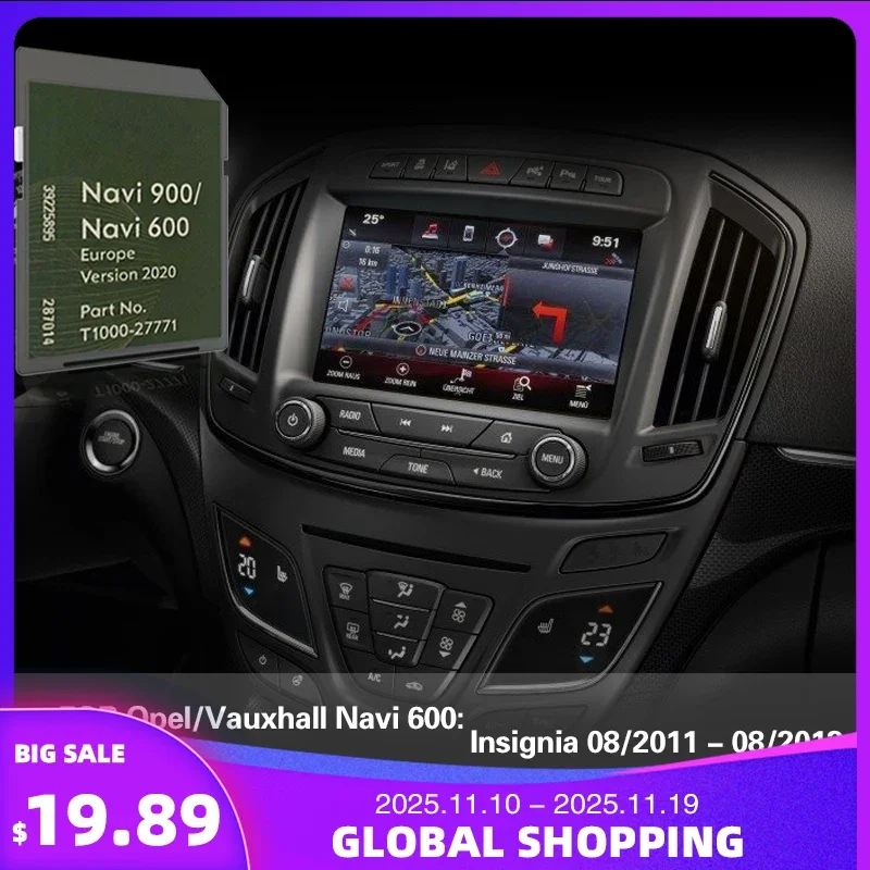 

Insignia 2011 2013 for Opel Vauxhall Navi 600 Map Card Belgium Czech Republic Denmark Sat Nav Card