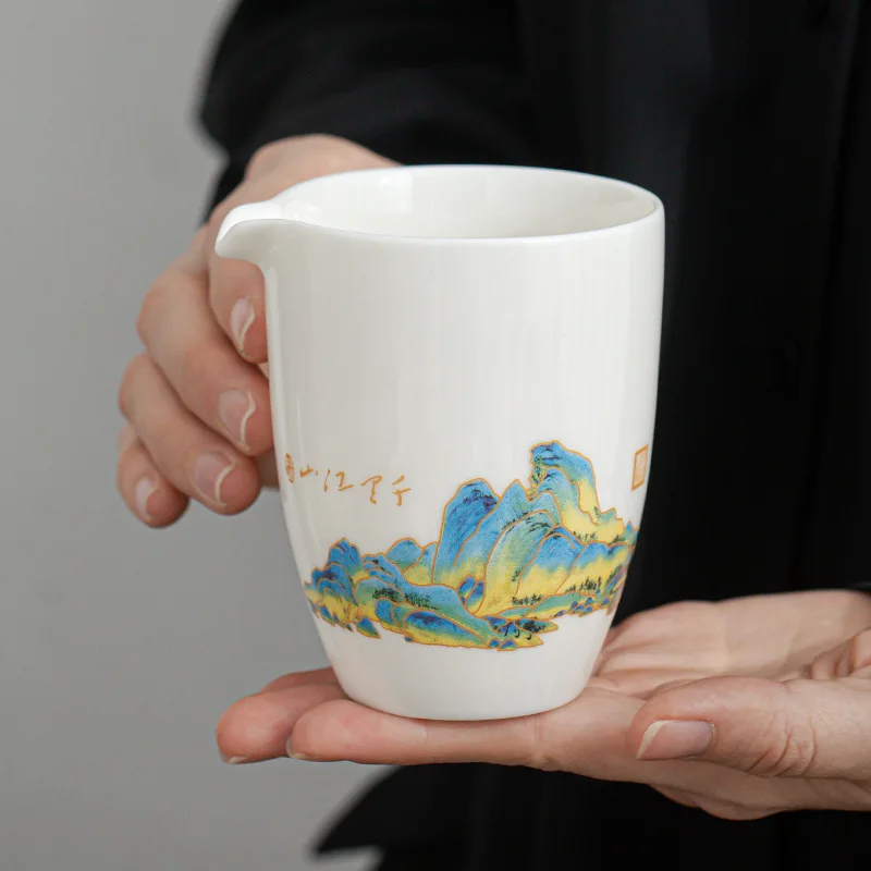 Blanc De Chine Pitcher Gong Dao Bei Mutton Fat Jade Fair Mug Cup Tea Pot Porcelain Kung Fu Set