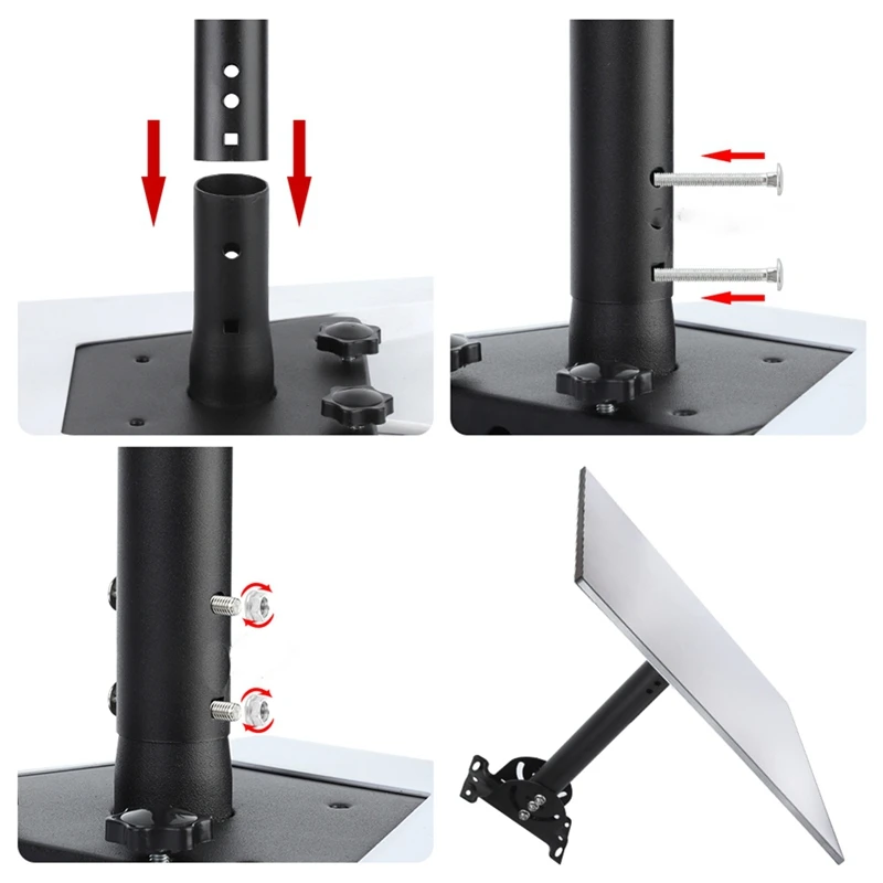 Wall Mounted Kit Compatible Satellite Receiver Bracket Mounting Adjustable 360 Degree For Better Signal