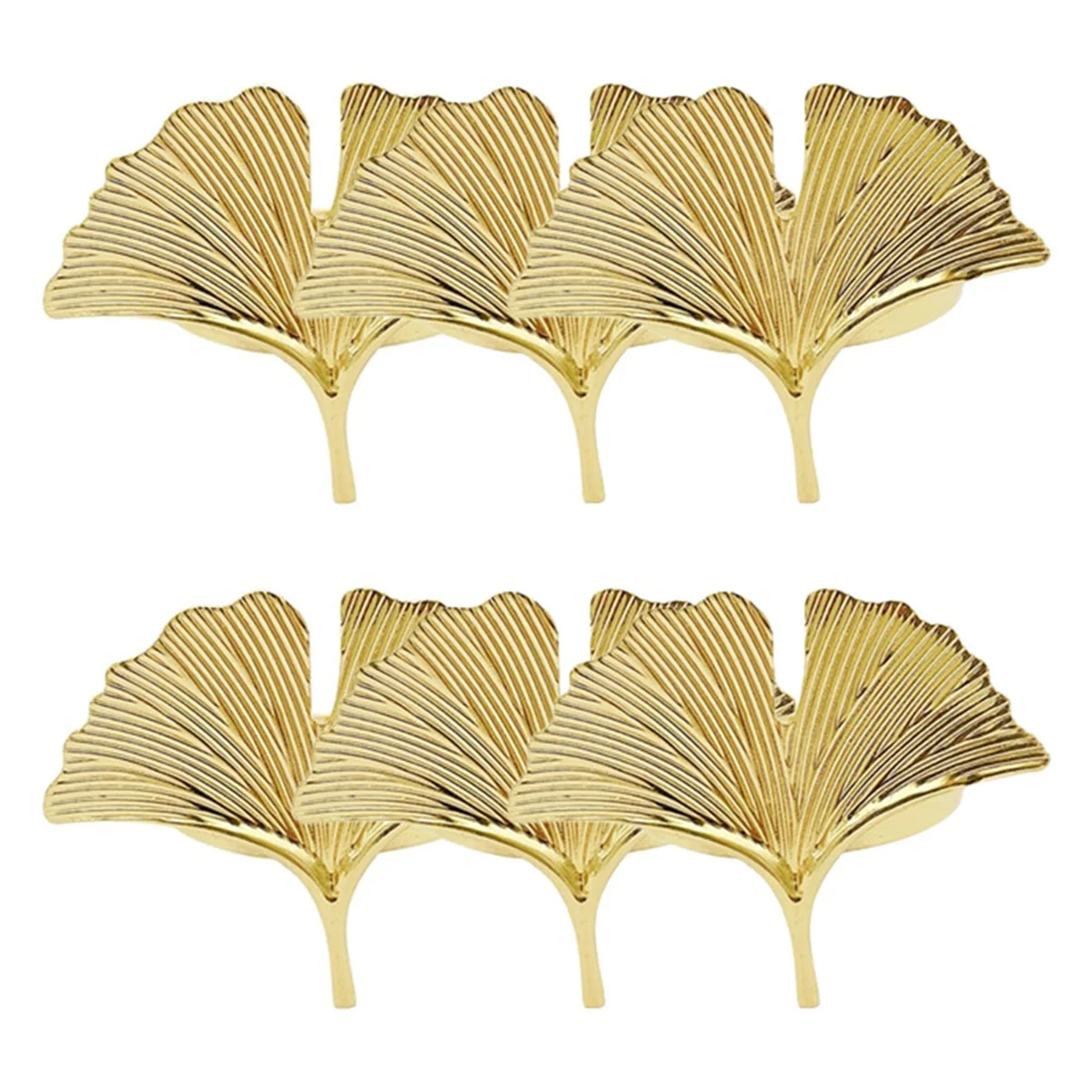 Supernew  6pcs Ginkgo Biloba Napkin Ring Buckle Can Be Used for Wedding Banquet Mother'S Day Table Decoration.