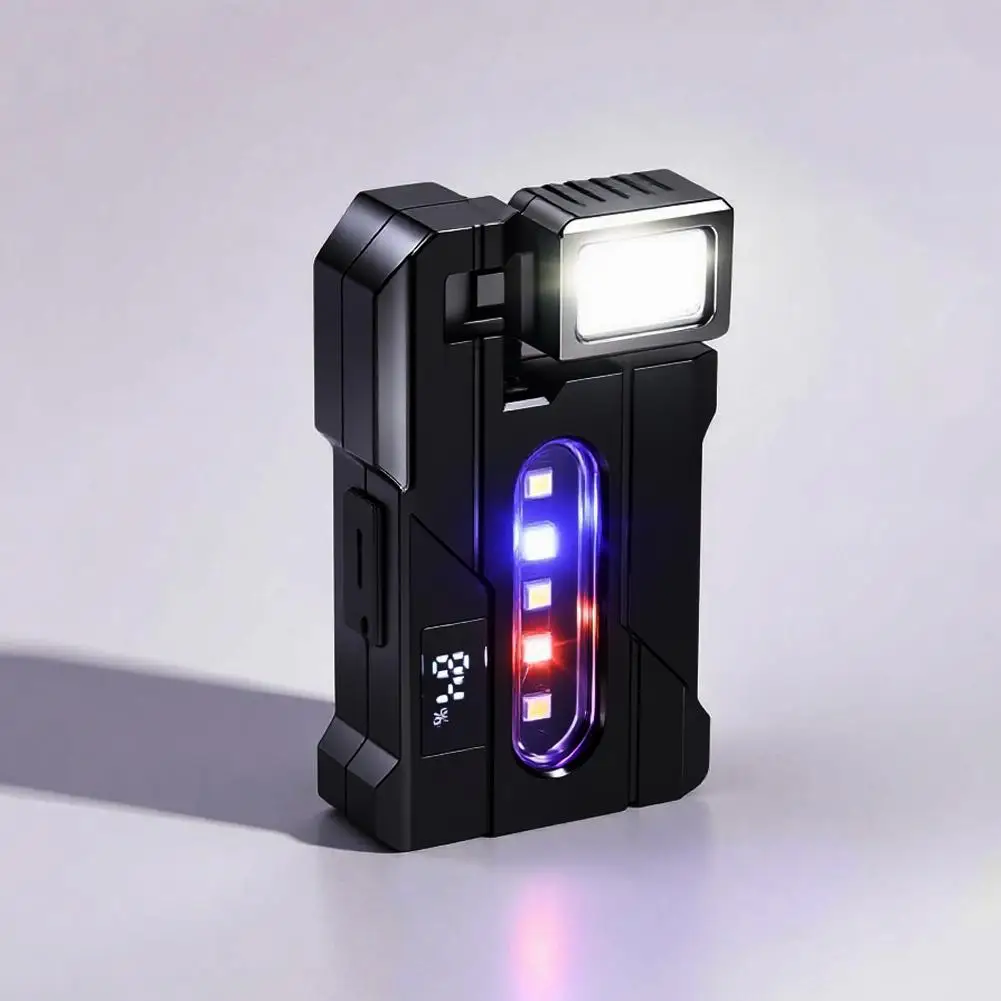 MultiFunction Magnetic work light EDC Flashlight With Charging Cable Portable Pocket Mini Light Double Light For Outdoor Camping