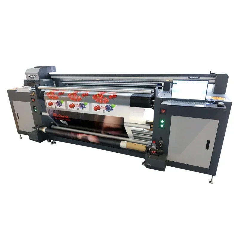 Yinstar Flatbed Roll To Roll Hybrid Mesh belt Uv Transfer Printer Super high Resolution Printer 3d Uv Flatbed Machine