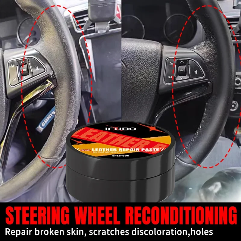 Leather Repair Paste, for Steering Wheel Restoration, Anti-aging, Scratch Repair, Car Interior Conditioning, Plastic Oxidation