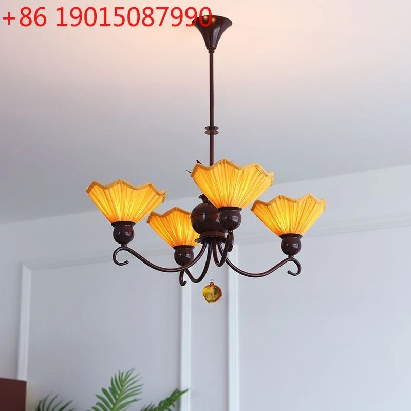 

Ретро старая люстра для спальни, средневековая маленькая лампа для гостиной