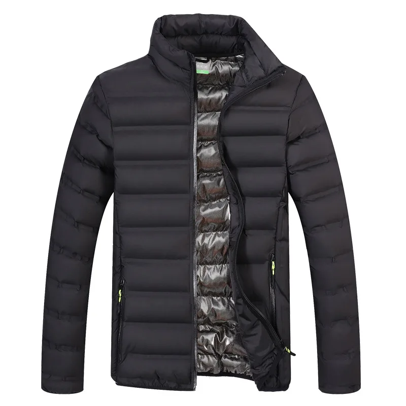 

Stand-up Collar Slim Solid Color Lightweight Short Thick Coat Men's Windproof Warm Breathable Casual Jacket Winter Coat
