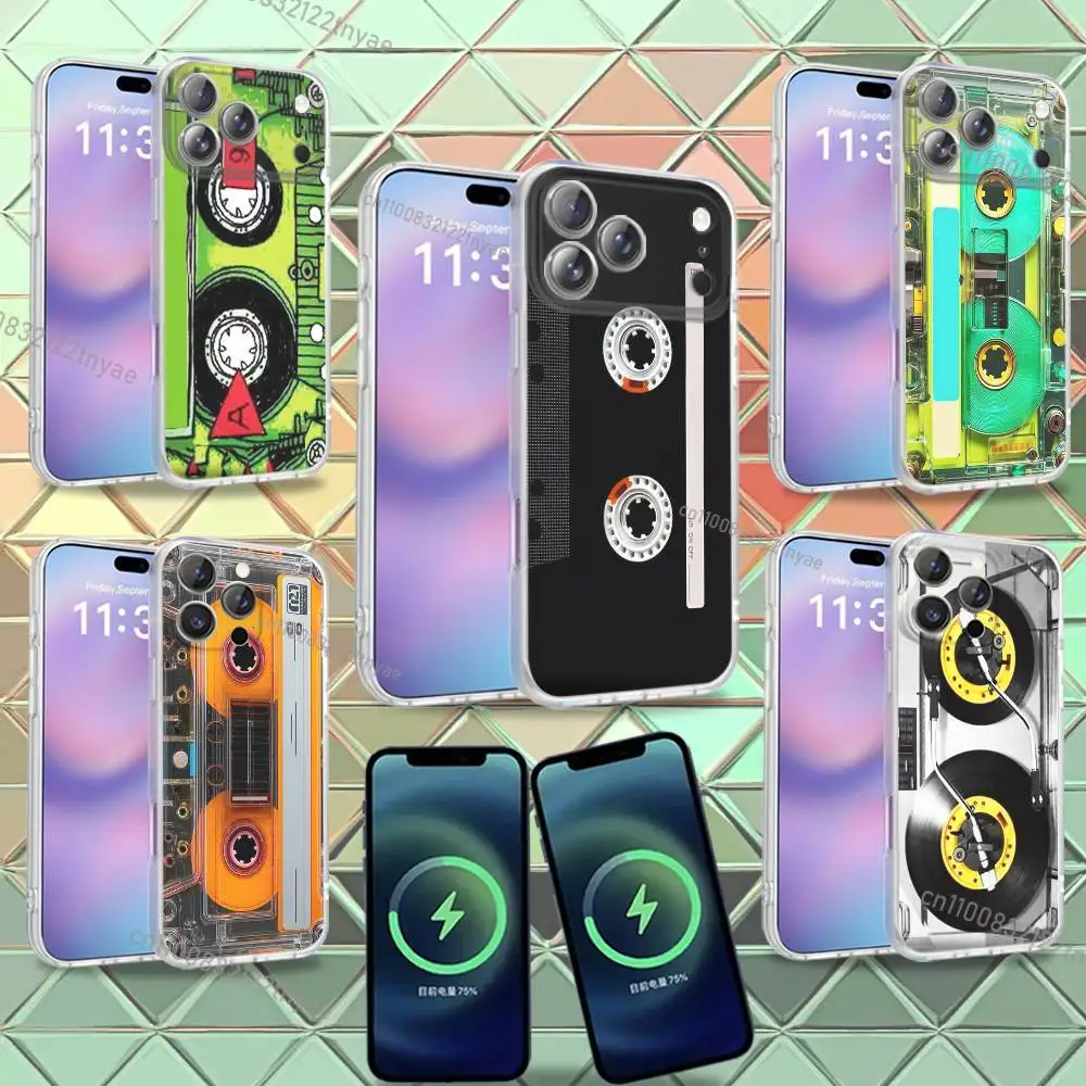 

Retro Magnetic Radio Tape Cassette For iPhone 17,12,11,14,13,15,16,Plus,Air,Pro,Max,E,Mini for Magnetic Frosted Phone Case TPU