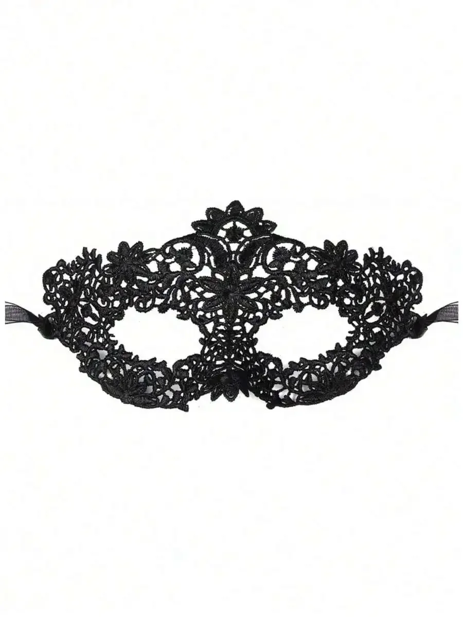 

Black Lace Floral Half Face Masquerade Mask For Adult Party Costume